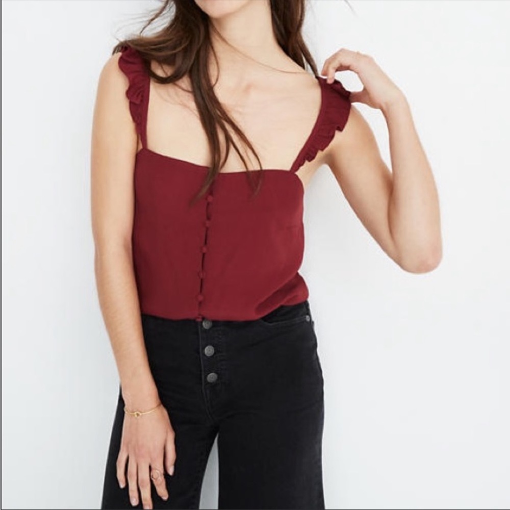 Madewell Tops | Ruffle Strap Cami NWOT